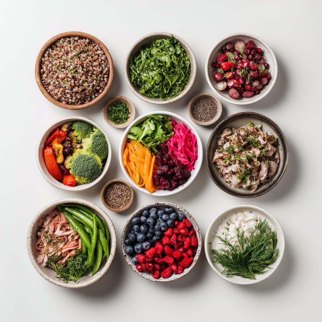 Varietate de alimente sănătoase și colorate